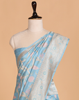 Sky Blue Jaal Saree in Silk