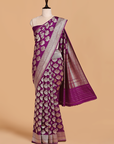 Purple Butta Saree in Muslin Silk
