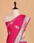 Rani Pink Butta Saree in Muslin Silk