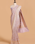 Mauve Jaal Saree in Muslin Silk