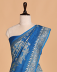 Cobalt Blue Leheriya Saree in Georgette Tussar
