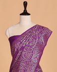 Purple Plain Saree in Georgette Tussar