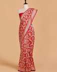Red Jaal Saree in Silk
