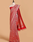 Red Brocade Saree in Silk