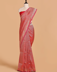 Red Brocade Saree in Silk