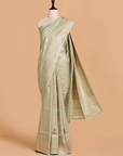 Pista Green Butta Saree in Georgette Tussar
