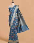 Sky Blue Jaal Saree in Georgette Tussar