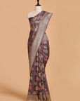 Brown Jaal Saree in Georgette Tussar