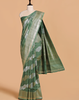 Jade Green Lehariya Saree in Georgette Tussar