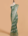 Jade Green Lehariya Saree in Georgette Tussar
