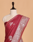 Maroon Butta Saree in Georgette Tussar