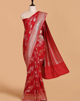 Red Kadwa Georgette Tussar Saree