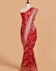 Red Kadwa Georgette Tussar Saree