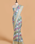 Sky Blue Butta Saree in Georgette Tussar