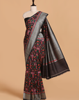Black Jaal Saree in Georgette Tussar