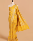 Yellow Lehariya Saree in Georgette Tussar