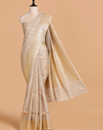 Beige Butta Saree in Georgette Tussar