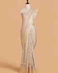Beige Butta Saree in Georgette Tussar