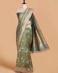 Jade Green Butta Saree in Silk
