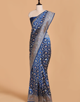 Royal Blue Jaal Saree in Silk