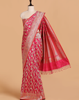 Rani Pink Jaal Saree in Silk