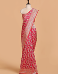 Rani Pink Jaal Saree in Silk