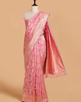 Light Pink Jaal Saree in Silk