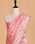 Light Pink Jaal Saree in Silk