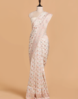 Off White without Zari Saree in Silk