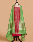 Green Pan Patola Dress in Silk