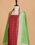 Green Pan Patola Dress in Silk