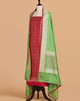 Green Pan Patola Dress in Silk