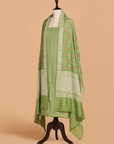 Green without Zari Dress in Georgette Tussar