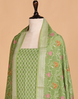 Green without Zari Dress in Georgette Tussar