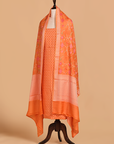 Orange without Zari Dress in Georgette Tussar