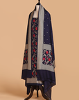 Navy Blue Jaal Dress in Silk