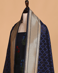 Navy Blue Butta Dress in Silk