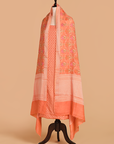 Peach Jaal Dress in Georgette Tussar