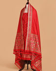 Red Butti Dress in Silk