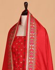 Red Butti Dress in Silk