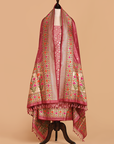 Gajar Pink Jaal Dress in Silk