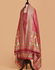 Gajar Pink Jaal Dress in Silk