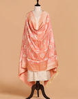 Peach Jaal Dupatta in Silk