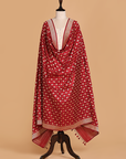Maroon Butti Dupatta in Silk