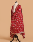Maroon Butti Dupatta in Silk