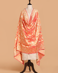 Peach Jaal Dupatta in Silk