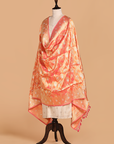 Peach Jaal Dupatta in Silk