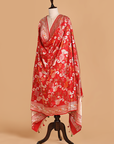 Red Jaal Dupatta in Silk