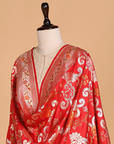 Red Jaal Dupatta in Silk