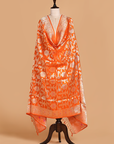 Orange Jaal Dupatta in Silk